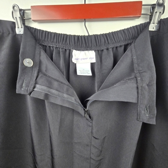 SUSAN GRAVER Chic Midi Skirt Black Womens Size XL Mature Minimalist Neutral - Picture 4 of 9